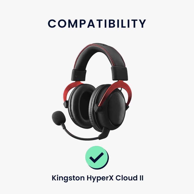 kwmobile Ear Pads Compatible with Kingston HyperX Cloud II 2 / Cloud III 3 / III S / 3S Earpads - 2X Replacement for Headphones - Black - Image 2